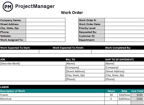 guide  work orders work order management template included