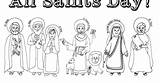 Saints Catholic Pages Coloring Souls Celebrating Printable Happy Kids Template Saint Colouring Looktohimandberadiant Sheets Bible sketch template