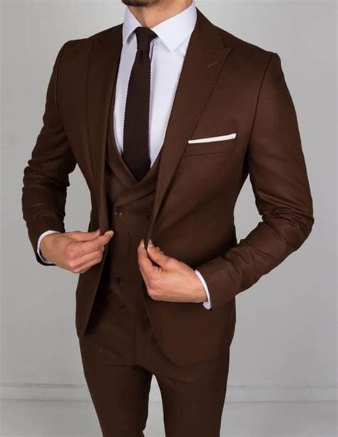 men suits  piece suit dark brown suits  men slim fit wedding suit