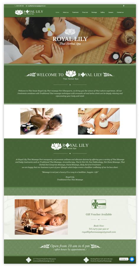 Royal Lily Thai Massage Web Design 108 Group Co Ltd