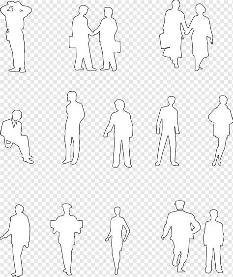 people outline silhouettes png pngwing