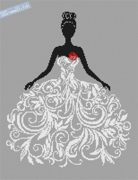 counted cross stitch pattern bride  wedding dress abstract etsy
