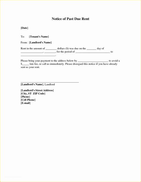due letter template     landlord  due notice