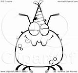 Drunk Tick Wearing Hat Birthday Party Clipart Royalty Cartoon Vector Cory Thoman Illustration sketch template