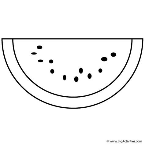 watermelon slice coloring page fruits  vegetables