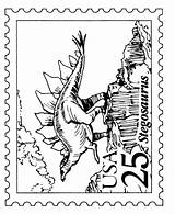 Coloring Stamp Pages Stamps Postage Nature Collecting Postal Sheets Usps Stegosaurus Dinosaurs Authorized Usage Service sketch template