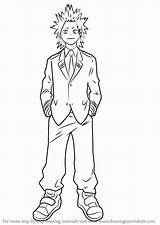 Kirishima Hero Academia Coloring Draw Eijirou Pages Boku Drawing Step Bnha Easy Anime Da Characters Character Popular Line Drawingtutorials101 Bakugou sketch template