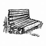 Bench Drawing Karl Addison Drawings Paintingvalley sketch template