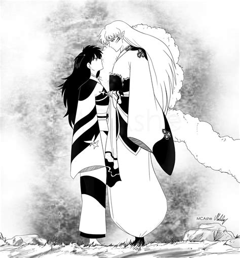 on deviantart inuyasha inuyasha love rin sesshomaru