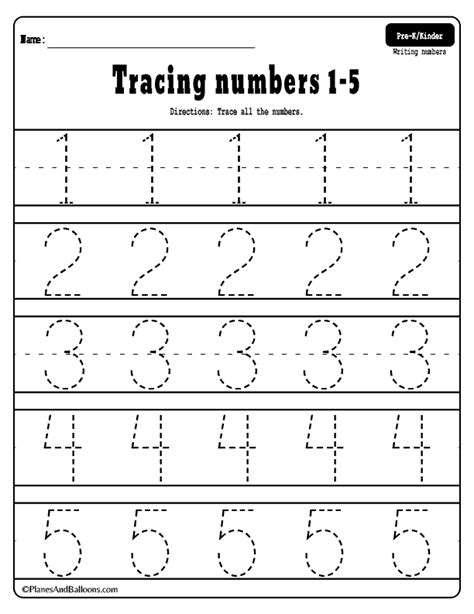 number   tracing worksheets  printable  tracing worksheets