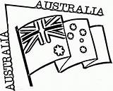 Australia Coloring Pages Flag Australian Kids Printable Preschool Color Print Popular Holidays Coloringhome sketch template