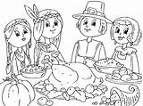 Coloring Pages Thanksgiving Preschool Kids Feast Kindergarten Toddler Crafts sketch template