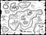 Map Treasure Coloring Printable Pirate Pages Blank Colouring Maps sketch template