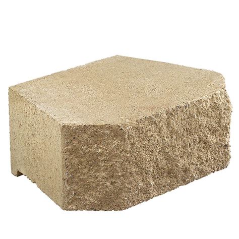 pavestone         tan concrete retaining wall block