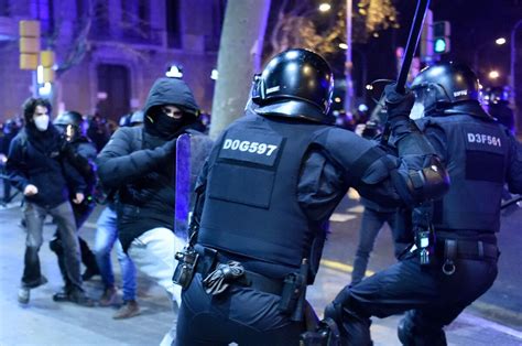 jailed rapper violence erupts  barcelona spain   night  protests npr