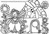 Coloring Fairy Pages Garden Dragonfly House Kids Printable Sheets Colouring Adults Getcolorings Embroidery Color Print Comments Books sketch template