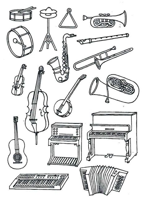 musical instrument coloring pages   print musical