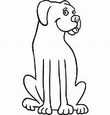 Boxer Coloring Dog Cartoon Book Color sketch template