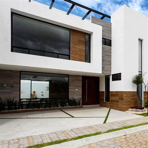 fachadas de casas modernas minimalistas linea elixio    pisos  roof garden zen ambient