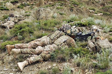U S Soldiers Man An Over Watch Fighting Position During Their Mission