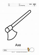Axe Coloring Pages Template sketch template