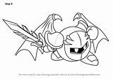 Knight Kirby Meta Draw Coloring Drawing Pages Step Dedede King Tutorials Sketch Tutorial Drawings Drawingtutorials101 Template Color Templates Visit sketch template