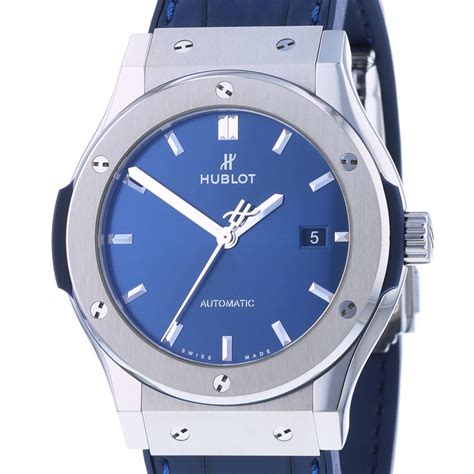 hublot classic fusion blue titanium nxlr mm luxury watches watches goldsmiths