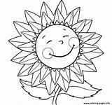 Smiling Sunflower sketch template
