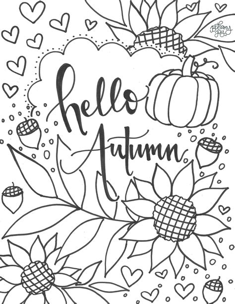 happy fall pages coloring pages