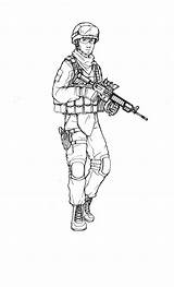 Coloring Marines Sketch Corps Soldaten sketch template