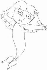 Mermaid Dora Coloring Pages Getdrawings Getcolorings sketch template