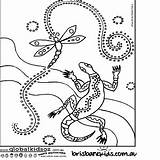 Colouring Aboriginal Pages Coloring Naidoc Week Indigenous Australian Kids Dot Painting Goanna Australia Animal Printable Template Animals History Au Dreamtime sketch template