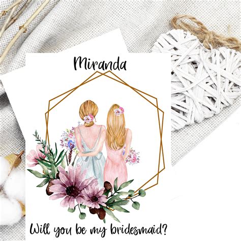 custom printable bridesmaid proposal card personalized