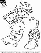 Diego Go Coloring Pages Colouring Cartoon Dora Skateboard Printable Boys Coloringlibrary Print sketch template