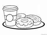 Donuts Coloring4free sketch template