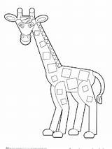 Girafe Géométriques sketch template