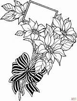 Coloring Flower Pages Christmas Bouquet Greeting Card Printable Drawing Skip Main Holidays Public sketch template
