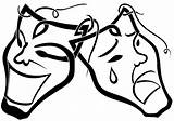 Drama Masks Draw Mask Library Clipart sketch template