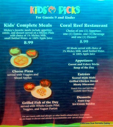 kids menu  disney food blog