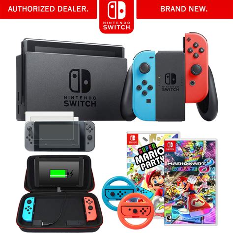 nintendo switch  gb console  neon blue  red joy  party