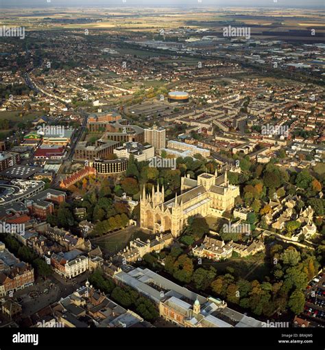 aerial view  peterborough cathedral  city peterborough