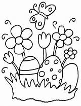 Ausmalbild Ostern Osterblumen Ostereier Ausdrucken Kostenlos Malvorlage Drucken Bildnachweise sketch template