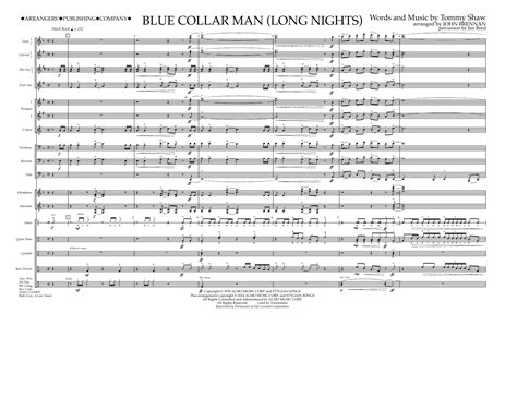 blue collar man long nights full score noten john brennan