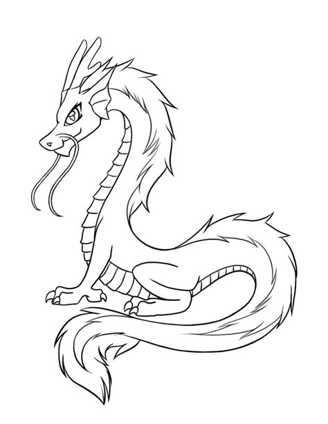 simple chinese dragon outline clipart