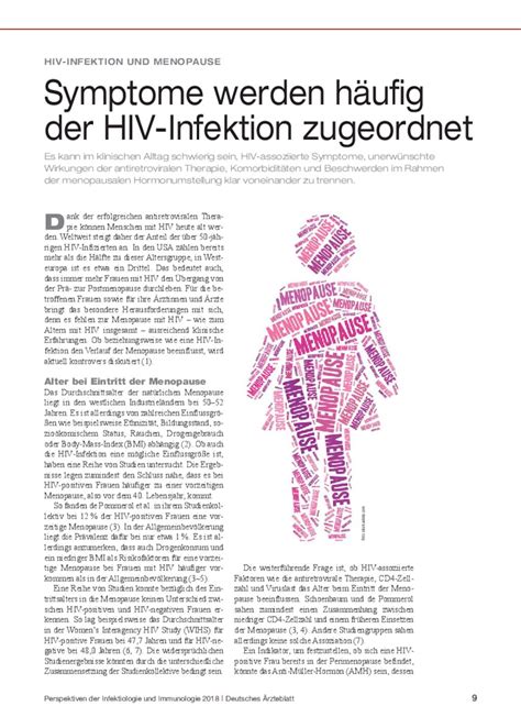 hiv infektion und menopause symptome werden haeufig der hiv infektion