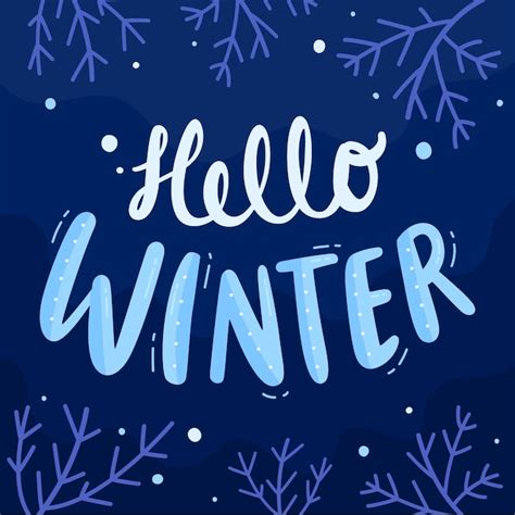 vector  winter lettering  branches