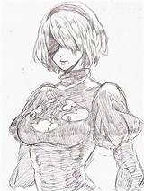 Nier Automata Anime Character Girl Sketch Choose Board 2b Drawing sketch template