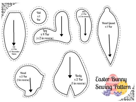 template  printable floppy eared bunny sewing pattern emailed