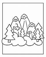 Coloring Snowy Montagne Coloriages sketch template