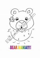 Mania Numbers Bear Coloring sketch template